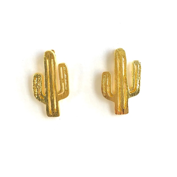 Cactus Jewelry - 2 for $18 Cactus Stud Earring in Gold